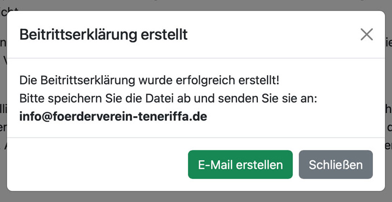 Bild Beitrittserklärung erstellt